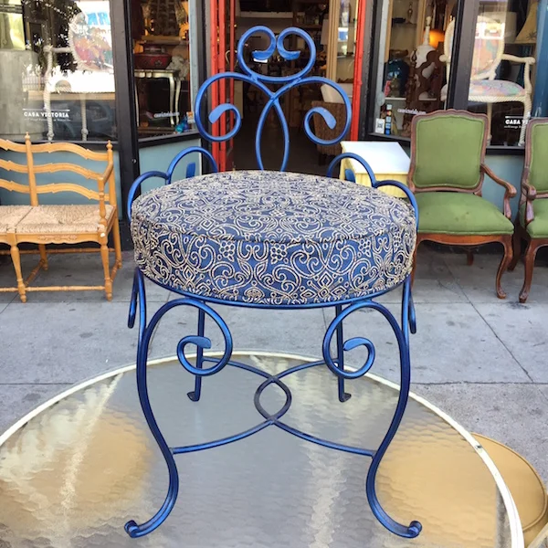 Wrought iron shop vanity chair